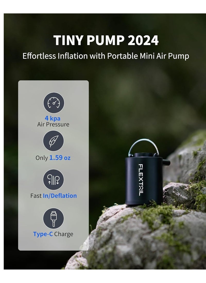 FLEXTAIL - FLEXTAILGEAR Tiny Pump 2024 - Portable Air Pump for Inflatables, 1.6oz 4kPa Air Mattress Pump, Rechargeable Air Pump for Pool Floats Air Bed Mattress Swimming Ring Vacuum Storage Bags - Image 1