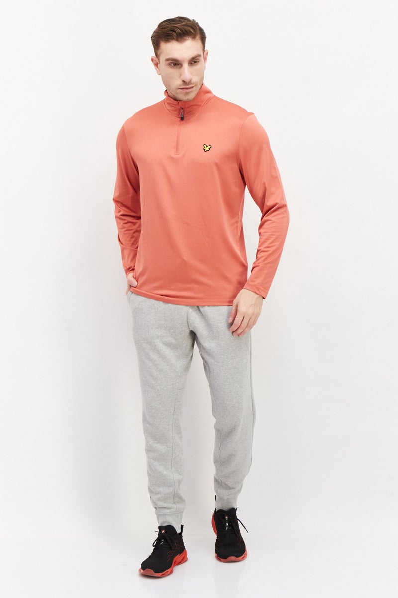 Lyle & Scott Men Sportswear Fit Long Sleeve Gold Mid Layer Shirt, Light Red - Image 2