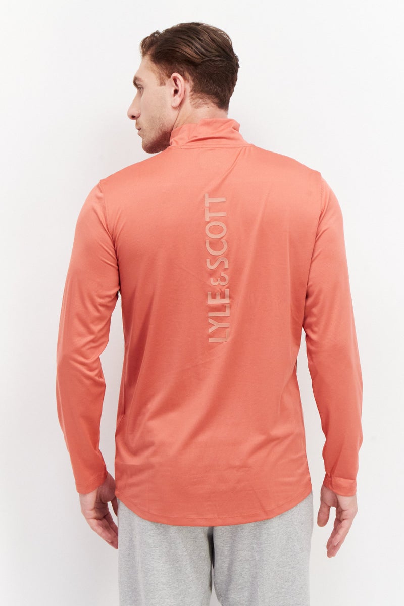 Lyle & Scott Men Sportswear Fit Long Sleeve Gold Mid Layer Shirt, Light Red - Image 3