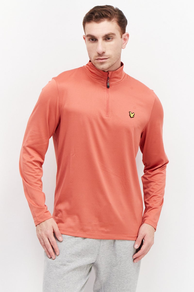 Lyle & Scott Men Sportswear Fit Long Sleeve Gold Mid Layer Shirt, Light Red - Image 1
