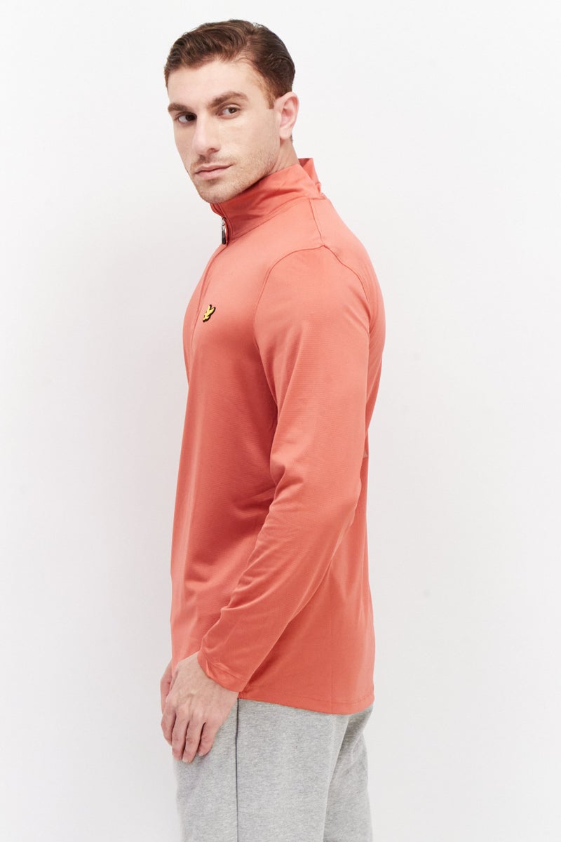 Lyle & Scott Men Sportswear Fit Long Sleeve Gold Mid Layer Shirt, Light Red - Image 4