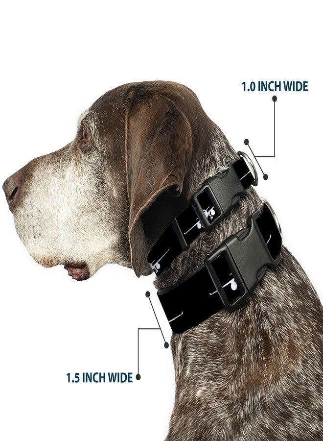 Buckle Down Buckle-Down Dog Collar Plastic Clip Airplane Silhouette Black White 15 to 26 Inches 1.0 Inch Wide - Image 2