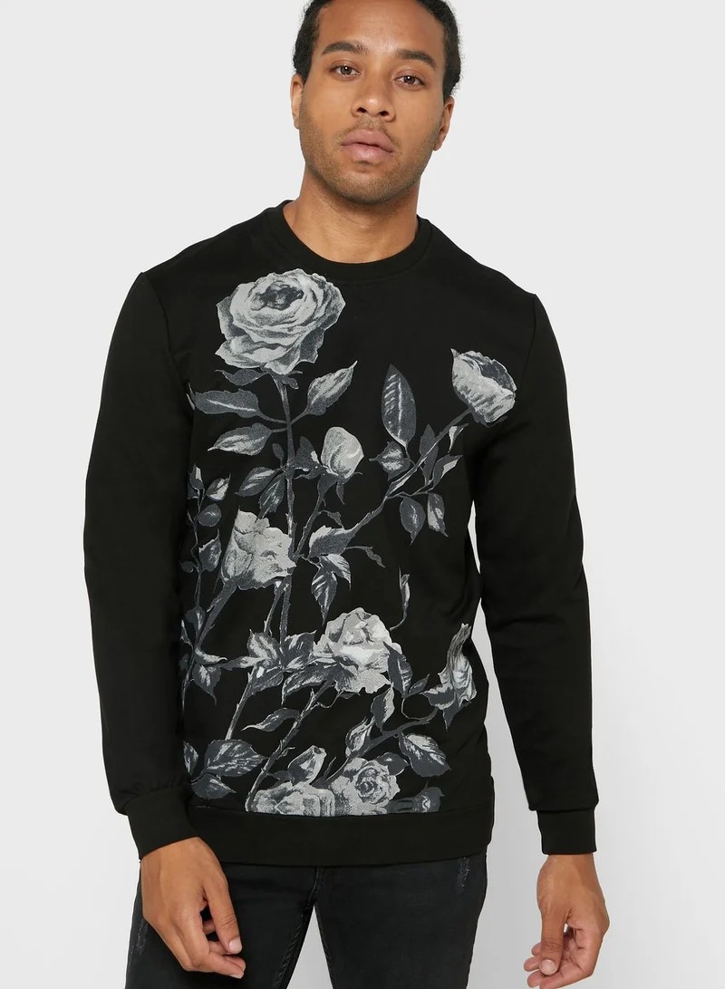 DeFacto Rose Print Sweatshirt