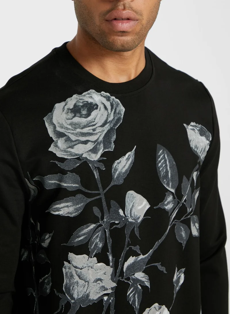DeFacto Rose Print Sweatshirt