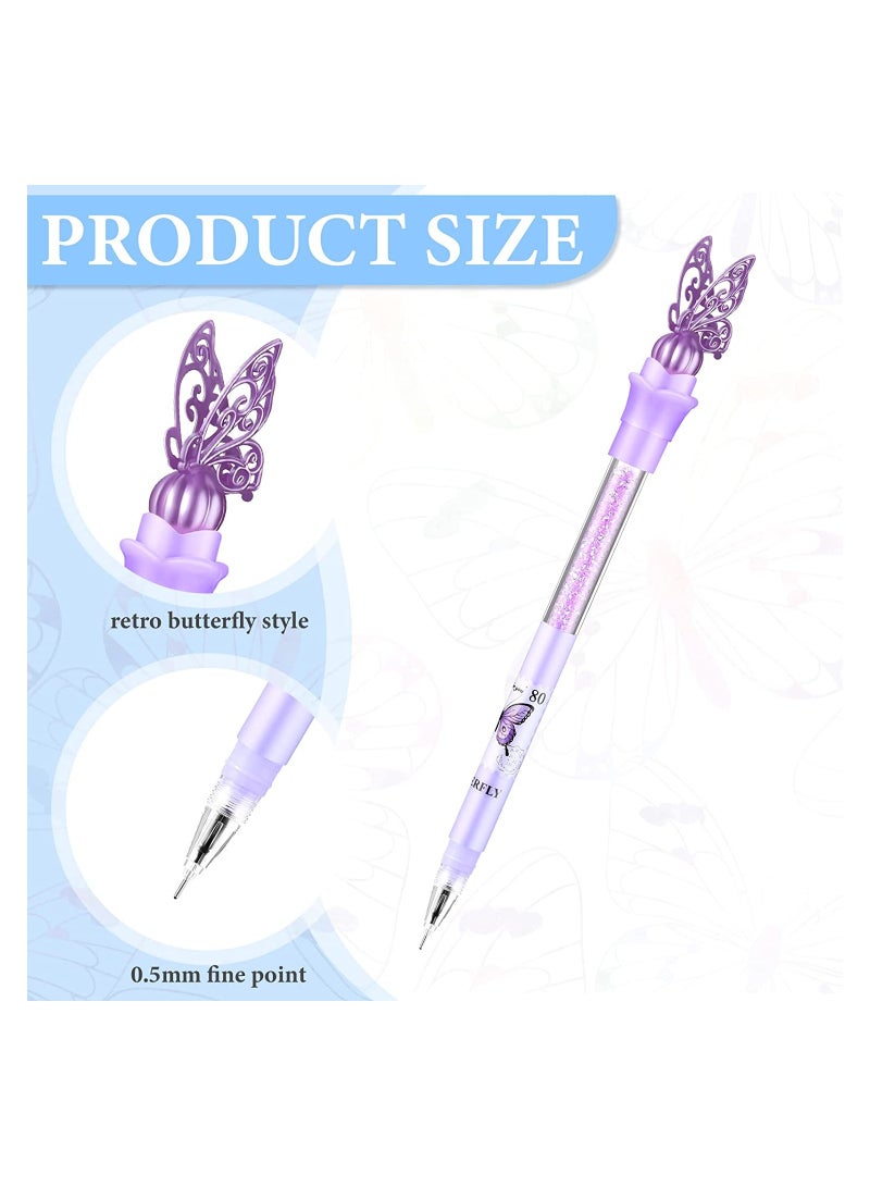 Zikra erfly Pens Bling Rhinestone Black Ink Pens Bulk Glitter Crystal Pens with erfly on Top for School Office Wedding erfly Theme Birthday Present 4 Colors 24 Pcs - Image 2