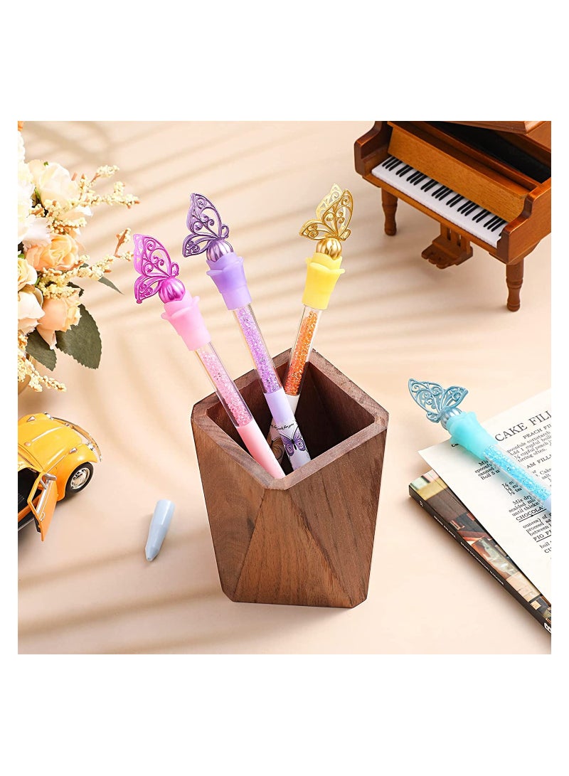 Zikra erfly Pens Bling Rhinestone Black Ink Pens Bulk Glitter Crystal Pens with erfly on Top for School Office Wedding erfly Theme Birthday Present 4 Colors 24 Pcs - Image 4