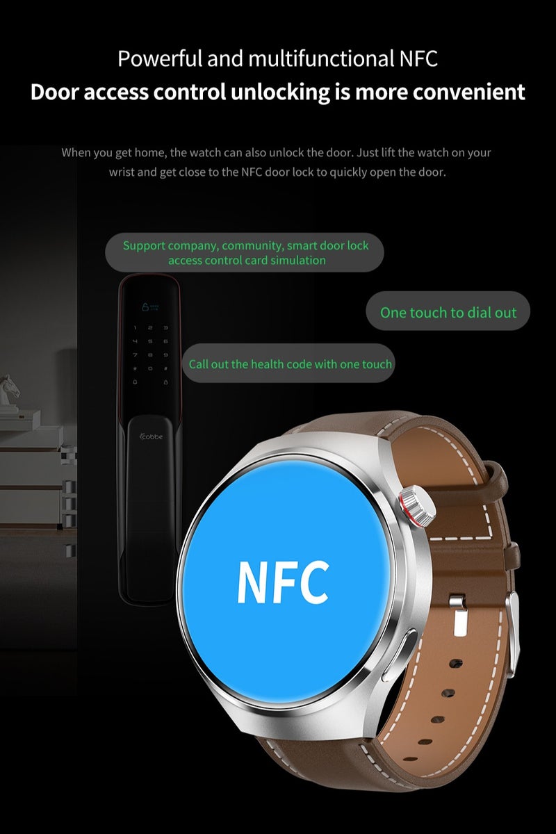 RollsTimi  Men's Smart Watches, IP68 Waterproof Smart Watches Suitable for Android and Apple Mobile Phones, Fitness Tracking Watches with Multiple Exercise Modes, Heart rate Monitoring Pedometer Sleep Monitor, GT4PRO Silver Brown Steel Belt. - Image 3