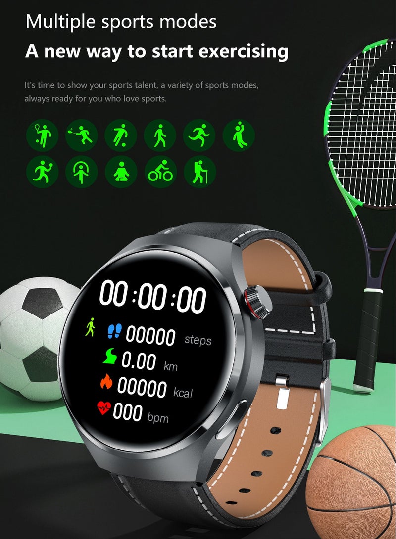 RollsTimi  Men's Smart Watches, IP68 Waterproof Smart Watches Suitable for Android and Apple Mobile Phones, Fitness Tracking Watches with Multiple Exercise Modes, Heart rate Monitoring Pedometer Sleep Monitor, GT4PRO Silver Brown Steel Belt. - Image 5