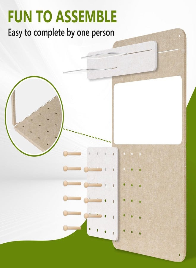 DOLLAR BOSS 3-in-1 Foldable Bulletin Board 24"x16" Vertical - Magnetic Whiteboard with Cork & Acrylic Shelves, Sound-Absorbing Felt for Home/Office/Dorm Includes Pins/Magnets (Latte) - Image 4