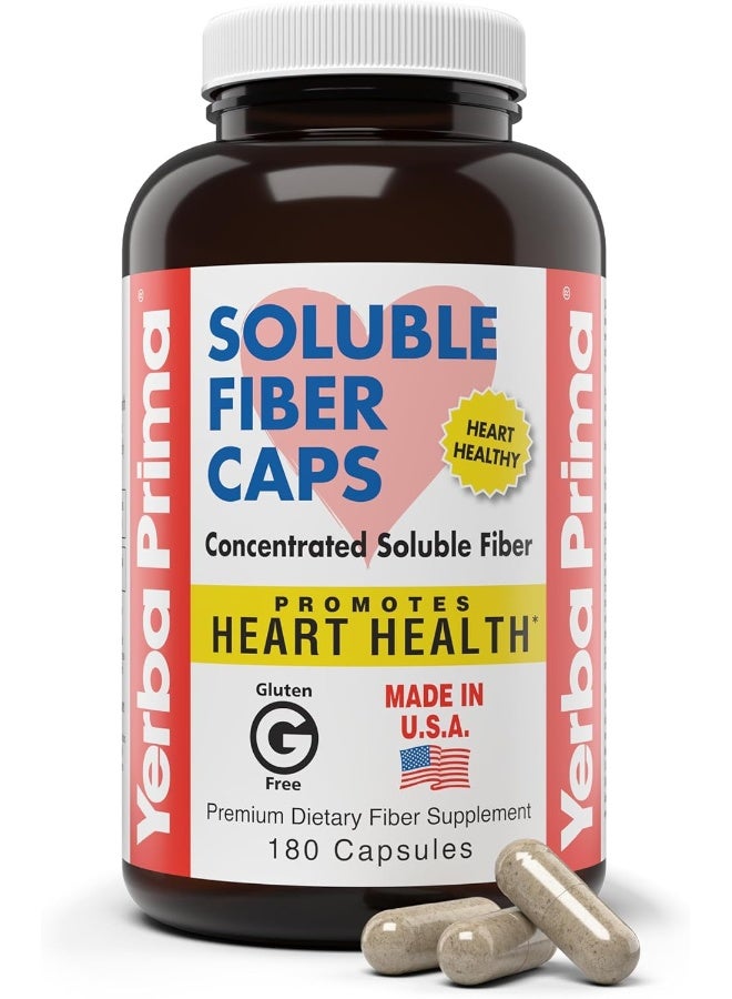 Yerba Prima Soluble Fiber Capsules, 180-Count - Image 1
