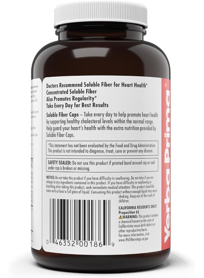 Yerba Prima Soluble Fiber Capsules, 180-Count - Image 3