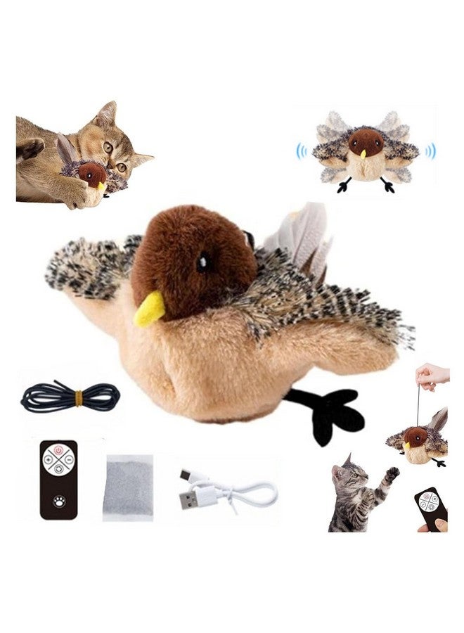 Flying Bird Cat Toy, Chirping Bird Cat Toy Flapping Wings, Flapping Bird Cat Toy, Simulated Chirping Bird Cat Toy, Flying Bird Cat Toys for Indoor Cats, Cat Bird Toy with Feather Tail (1PCS-B) - Image 1