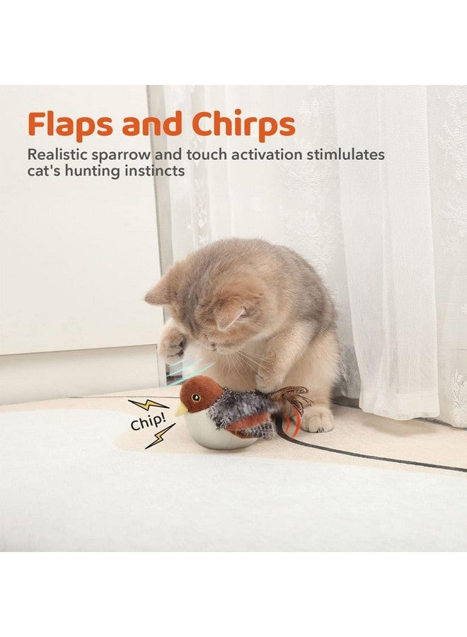 Flying Bird Cat Toy, Chirping Bird Cat Toy Flapping Wings, Flapping Bird Cat Toy, Simulated Chirping Bird Cat Toy, Flying Bird Cat Toys for Indoor Cats, Cat Bird Toy with Feather Tail (1PCS-B) - Image 4
