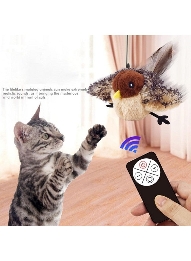 Flying Bird Cat Toy, Chirping Bird Cat Toy Flapping Wings, Flapping Bird Cat Toy, Simulated Chirping Bird Cat Toy, Flying Bird Cat Toys for Indoor Cats, Cat Bird Toy with Feather Tail (1PCS-B) - Image 5