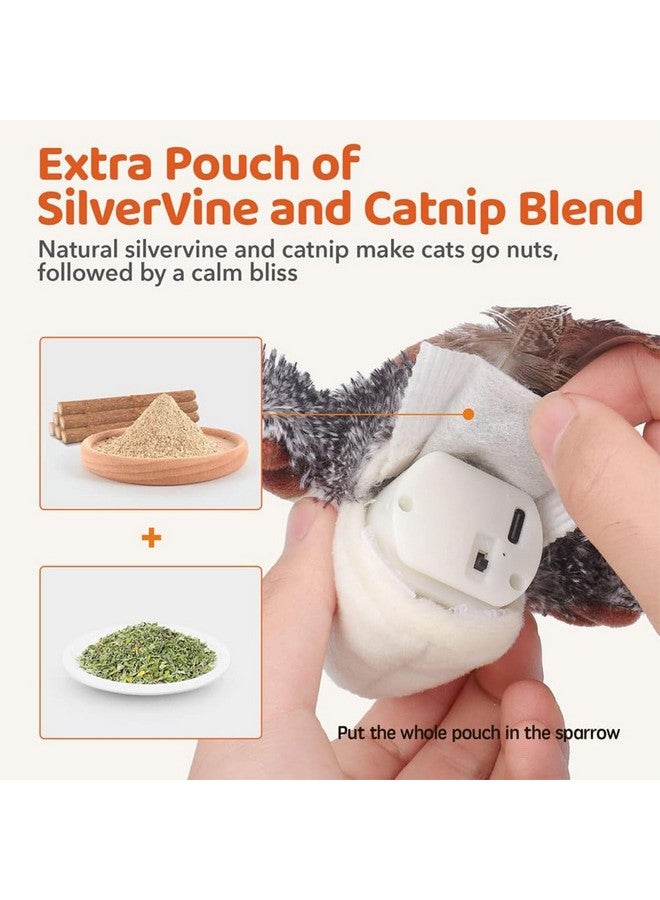 Flying Bird Cat Toy, Chirping Bird Cat Toy Flapping Wings, Flapping Bird Cat Toy, Simulated Chirping Bird Cat Toy, Flying Bird Cat Toys for Indoor Cats, Cat Bird Toy with Feather Tail (1PCS-B) - Image 3