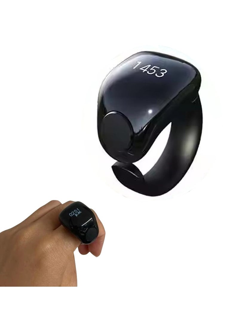 Healife Tasbih Zikr Smart Ring, Adjustable Ring Finger Counter with 2 Sizes (18/20mm), APP Support Digital Counter Prayer Reminder Rings, Waterproof 4 Digit Finger Counter Zikr Ring for Muslims (Blac2  - Image 4