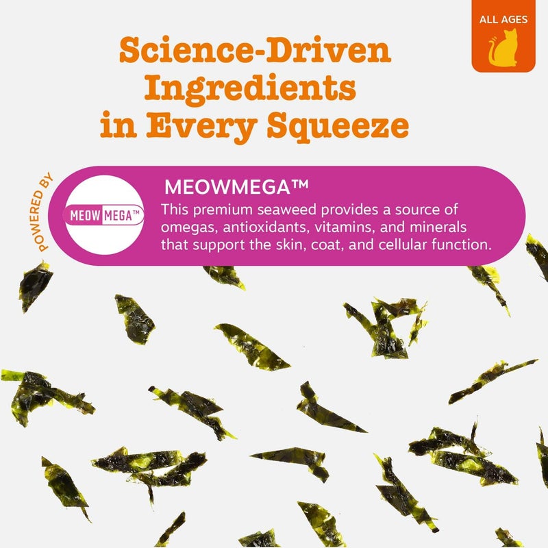 Zesty Paws Omega Cat Mousse Squeezable Cat Treats - with Seaweed, Omega Fatty Acids, Antioxidants Vitamins & Minerals - Skin & Coat Support for Cats - Tuna Fish Flavor - 18 Count - Image 3