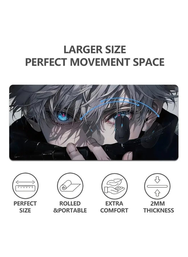 Beauenty Large Anime Gaming Mouse Pad - Thick, Non-Slip Rubber Base, Easy to Clean, Precise Edges, Rectangular Desk Mat for Gamers and Office Use, Office Desk Mat（800*300*3mm） - Image 2