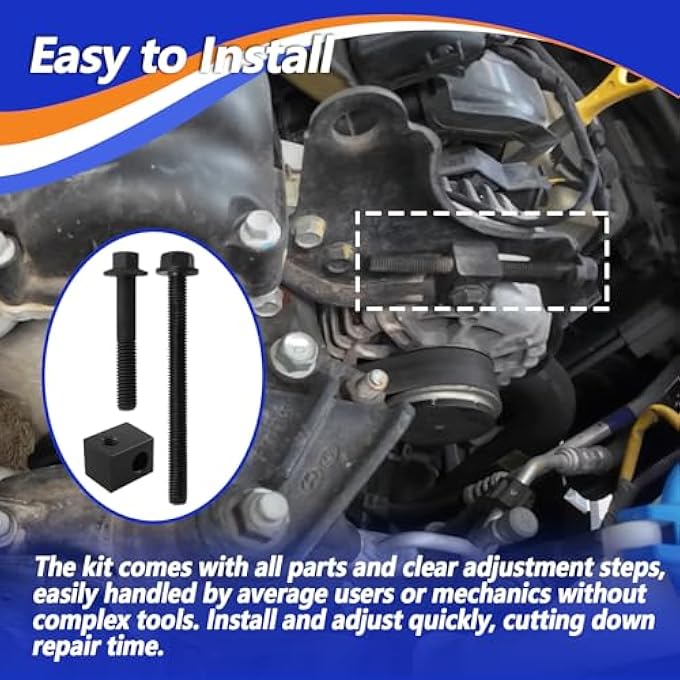 KMBNTU Alternator Pump Pulley Adjuster Kit Fit for Hyundai Elantra Accent Tiburon Kia Rio Rio5 Spectra Spectra5 2000-2008 Replace 37463-33000 37462-22000 37471-24000 - Image 5