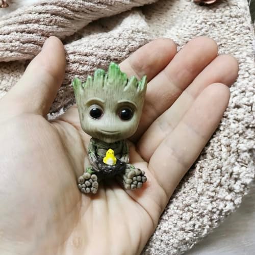 ZEshops Mini Tree Men Figurine Miniature Model Home Accessories Decompression Artefact Kids (Bird Nest Model) - Image 3
