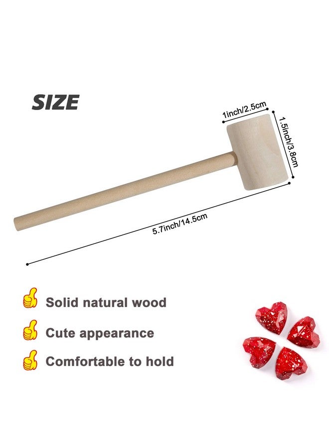 MGTECH 18 Pcs Mini Wooden Hammers Toy for Kids, Natural Wood Breakable Heart Hammers for Chocolate - Image 2