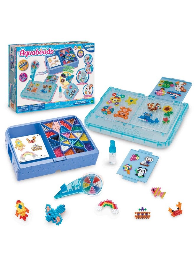 Aquabeads Aquabeads Deluxe Studio - Craft Kit Complete with Over 1300 Solid and Jewel Beads, 2 Flip Trays, Sprayer, Rainbow Bead Pen and Bead Palette Storage Case! - Image 1