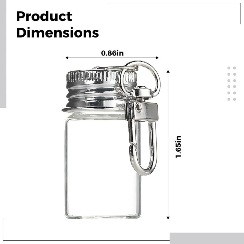 36 Pcs, 7 Ml Mini Wishing Jars for DIY, Keychain Glass Bottles with Lids and Hooks, Small Decorative Pendants, Ideal for Graduation Parties - Image 3
