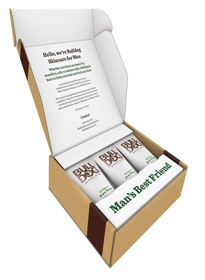 Bulldog Mens Skincare and Grooming Original Face Wash with Aloe, Camelina & Green Tea, 5 Fl. Oz. - Pack of 3 - Image 1