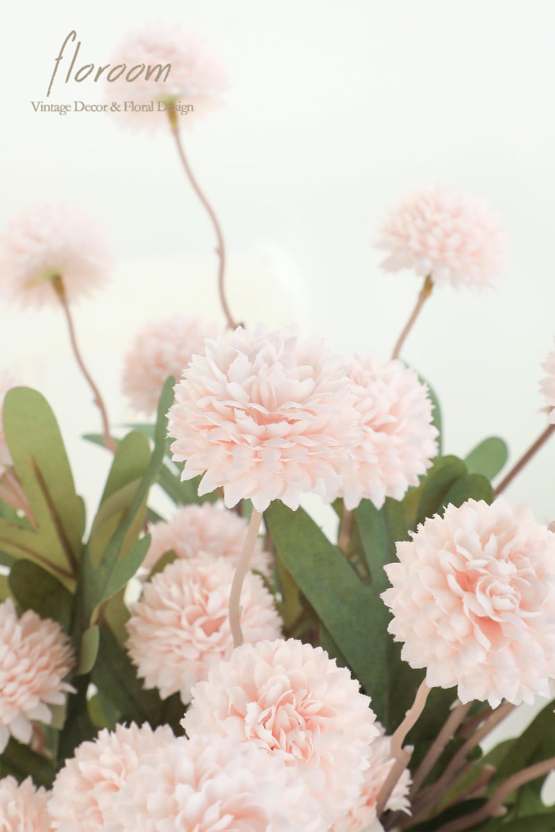 Floroom 5pcs Blush Faux Silk Mums Artificial Flowers, Bulk Fake Small Mini Chrysanthemums with Stems for DIY Pink Wedding Centerpieces Floral Arrangements Vase Fillers Home Decorations - Image 5