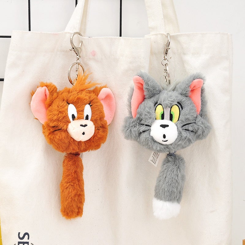 Genuine Cat And Mouse Schoolbag Pendant Tom Cat Car Keychain Couple Toy Backpack Hanging Ornament Grasping Doll - Image 5