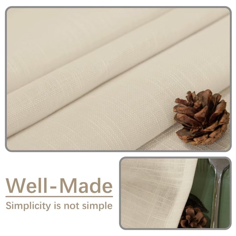 Karseteli Natural Linen Rectangle TableCloth 2 Pack Slubby Fall Fall Lightweight Table Cloth 60 × 120 بوصة مقاومة للبقع مقاومة للبقع مقاومة للبقع المقاومة للبقع المقاومة - Image 2