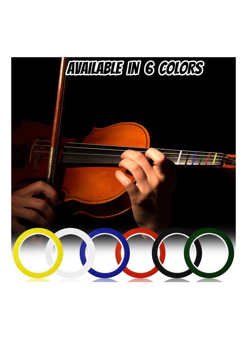 Y&D 6 Rolls Violin Tape Fingerboard, SYOSI 3mm Finger Guide Stickers, 216FT Cello Fingering for Practice Beginners' Position Marker (8 Colors)  - Image 4