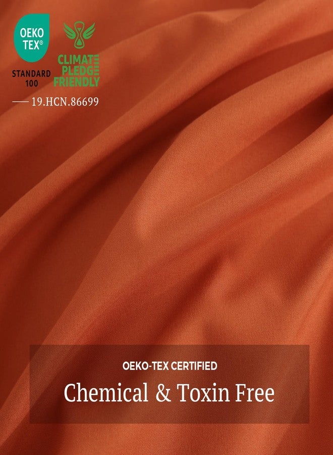 JSD Burnt Orange Duvet Cover Set Twin Size, 2 Piece Microfiber Kids Duvet Cover with Pillow Sham, Zipper Closure, Comforter Not Included - Image 4