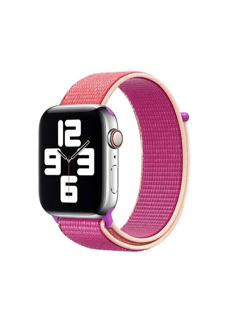 HEXABEX - Apple Watch band 46mm/45mm/44mm/49mm Nylon Strap for Apple Watch All Series Pink Orange - Image 1