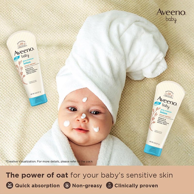 Aveeno Baby Gift Pack: Daily Moisturizing Bath (354 ml) & Lotion (227g) with Basket and Towel | Natural Oat Extract | US #1 Pediatrician Recommended, Hypoallergenic | Soothes, Hydrates, and Protects Baby’s Sensitive Skin - Image 5