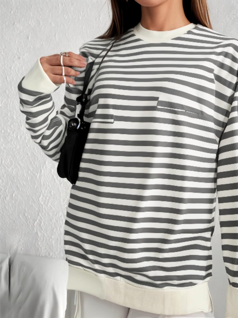MACK JONNEY Women Striped T-Shirt || T-Shirt for Women || Full Sleeve T Shirt || T-Shirt-MACK640556 - Image 5