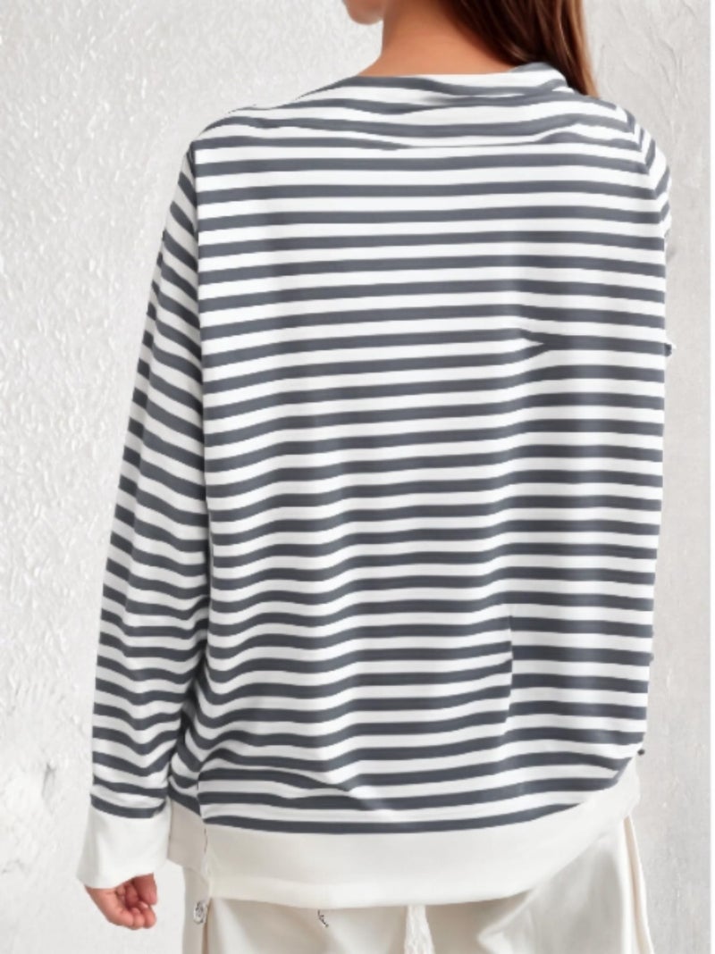 MACK JONNEY Women Striped T-Shirt || T-Shirt for Women || Full Sleeve T Shirt || T-Shirt-MACK640556 - Image 3