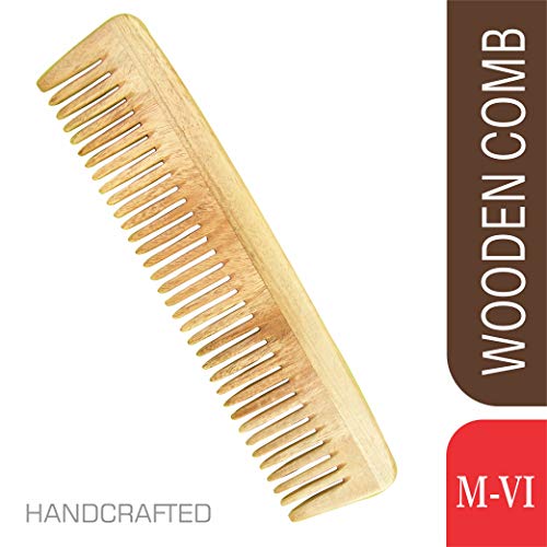 Herb Essential Handcrafted Neem Wood Comb M- VI, Natural Wood (Pack of 2) - Image 2