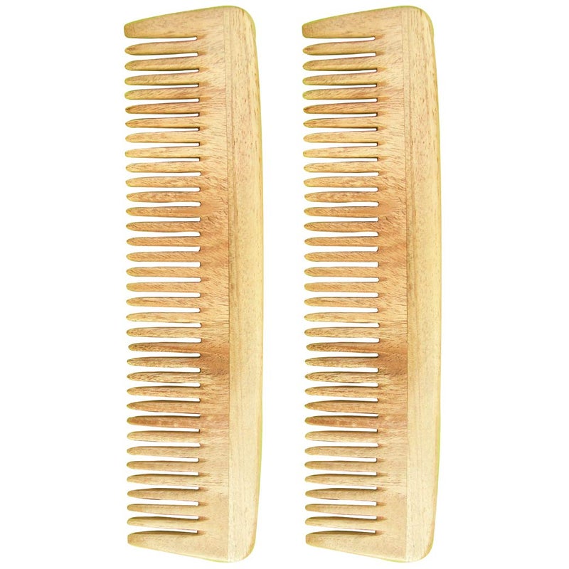 Herb Essential Handcrafted Neem Wood Comb M- VI, Natural Wood (Pack of 2) - Image 5