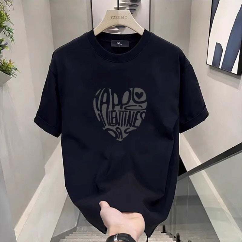 Heavyweight Pure Cotton Japanese-Style Half-Sleeve T-Shirt For Men, Loose Retro Short-Sleeve Men'S Summer Printed Round Neck Ins Trendy Brand Tee - Image 2
