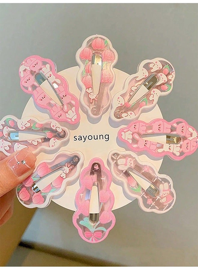 10-Piece Pink Rabbit Hair Clips, Small Hair Clips with Broken Side Hair Clips, Hair Accessories, Suitable for Daily Use - Image 2