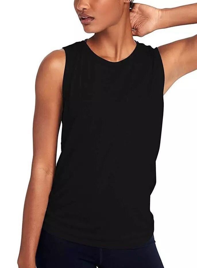 Loquat Women's Back Mesh Cross Vest Black