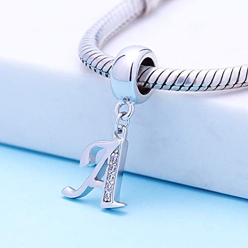 SOUKISS Letter A Charm Sterling Silver 925 Initial A-z Alphabet Beads Name Charm for Pandora Bracelet Charms - Image 2
