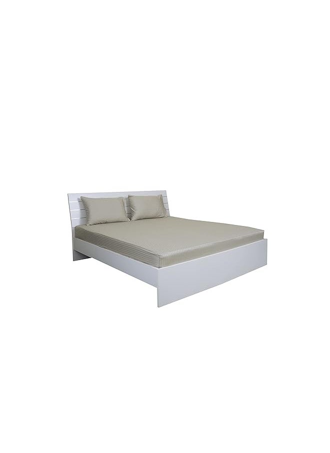 Hotel Linen Klub Stone Single Size 100 X 200 + 30 Cm Fitted Bed Sheet Off White Cotton Material  - Image 4