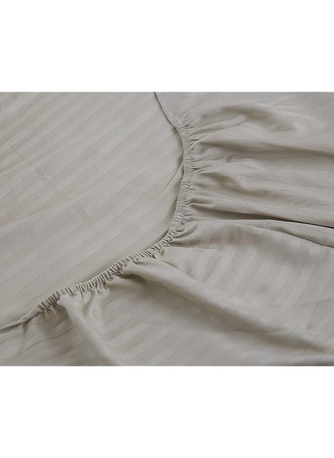 Hotel Linen Klub Stone Single Size 100 X 200 + 30 Cm Fitted Bed Sheet Off White Cotton Material  - Image 5