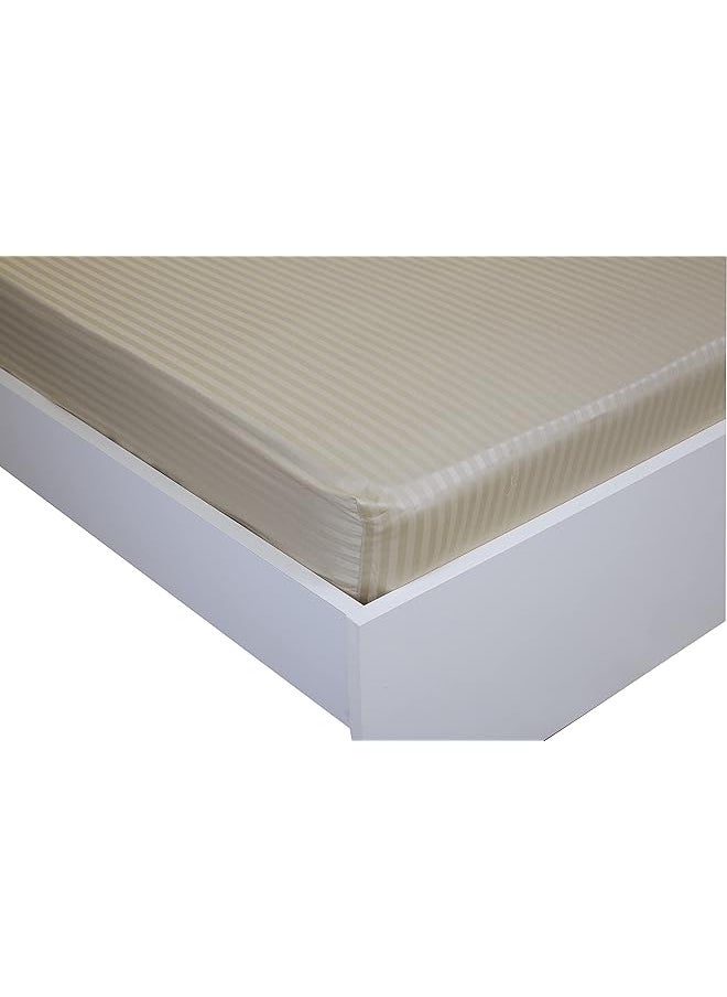 Hotel Linen Klub Stone Single Size 100 X 200 + 30 Cm Fitted Bed Sheet Off White Cotton Material  - Image 2