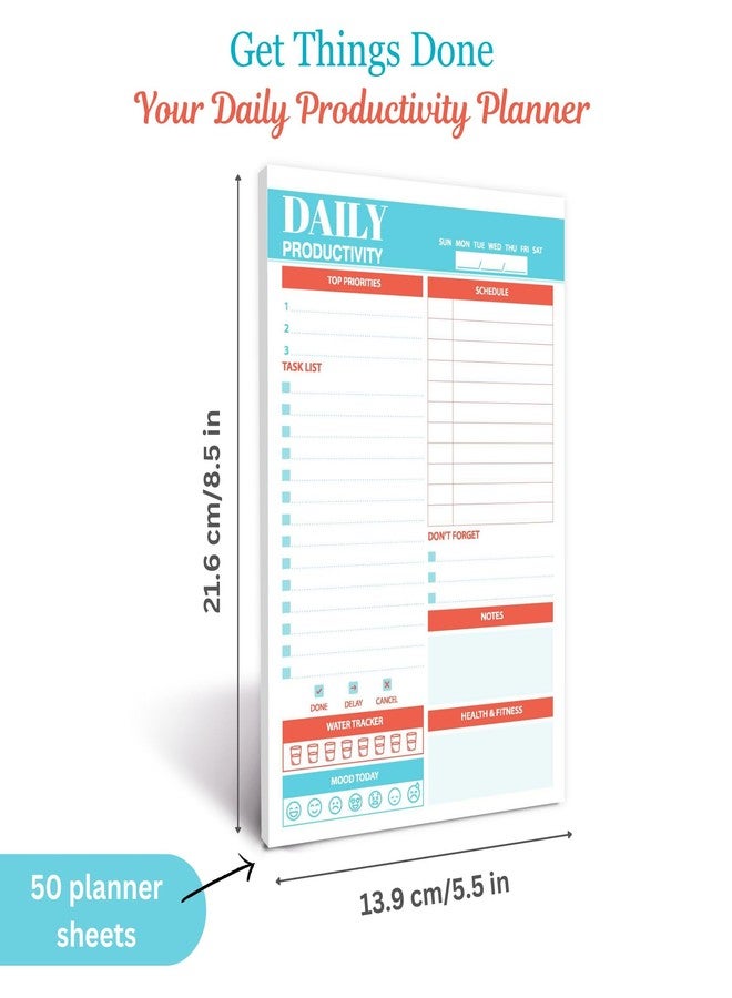 Doodle To Do List Notepad | Undated Daily Planner Pad with 50 Tear-Off Sheets | Hourly Schedule + Task Checklist | A5 Size | 90 GSM Paper | Office, Home & School Organizer - Image 4