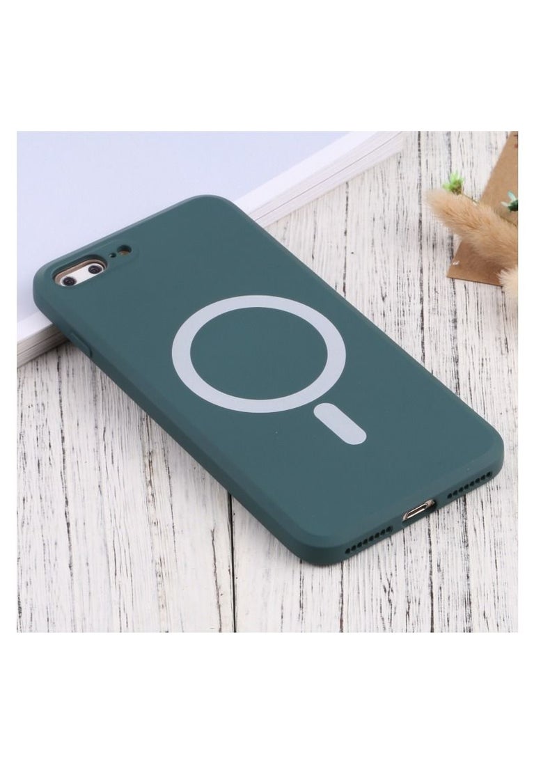 Generic - Silicone back cover MagSafe compatible with iPhone 7 and 8 Green - Image 1