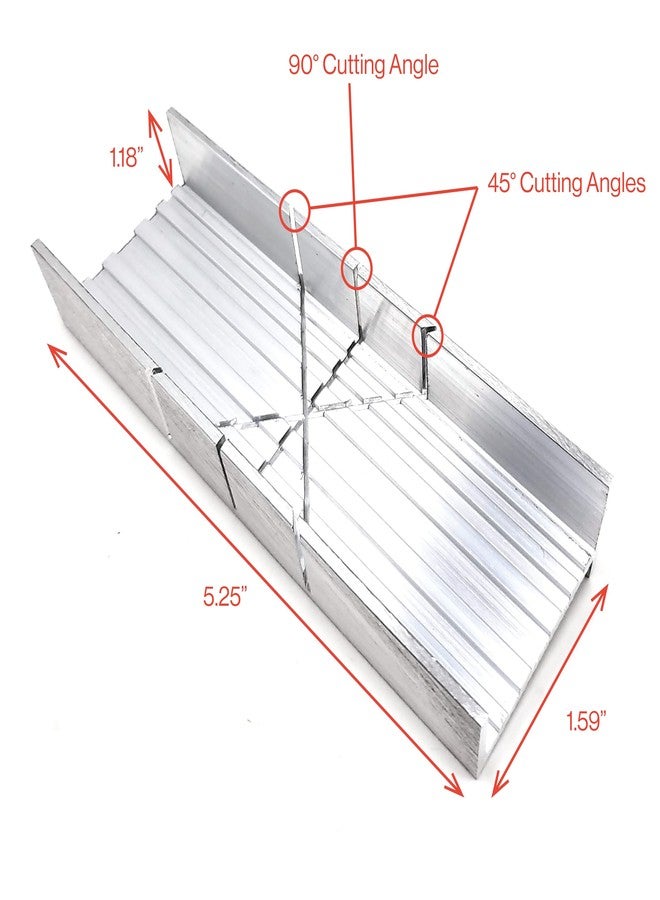Excel Blades 6-Inch Metal Mitre Box Set - Aluminum & Steel Precision Cutting Tool with K5 Handle & Razor Pull Saw for Wood, Plastic & Soft Metals - 45° & 90° Cutting Angles, Made in USA - Image 2