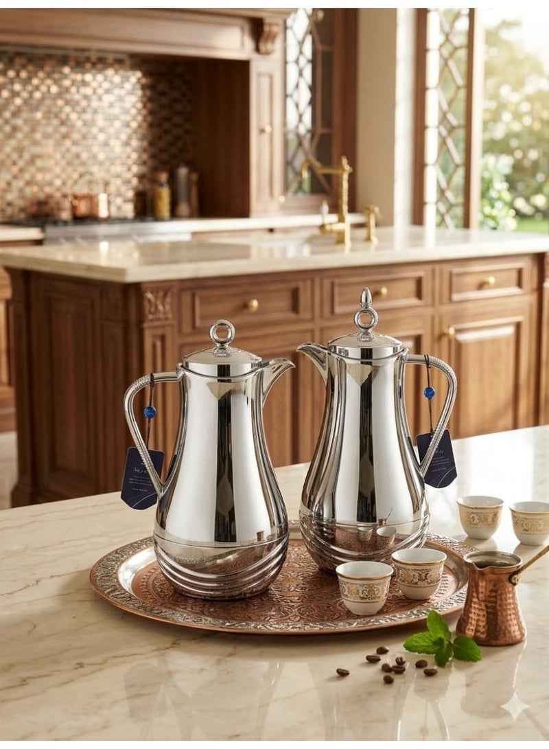 Luxury silver thermos set – elegant table design - Image 1